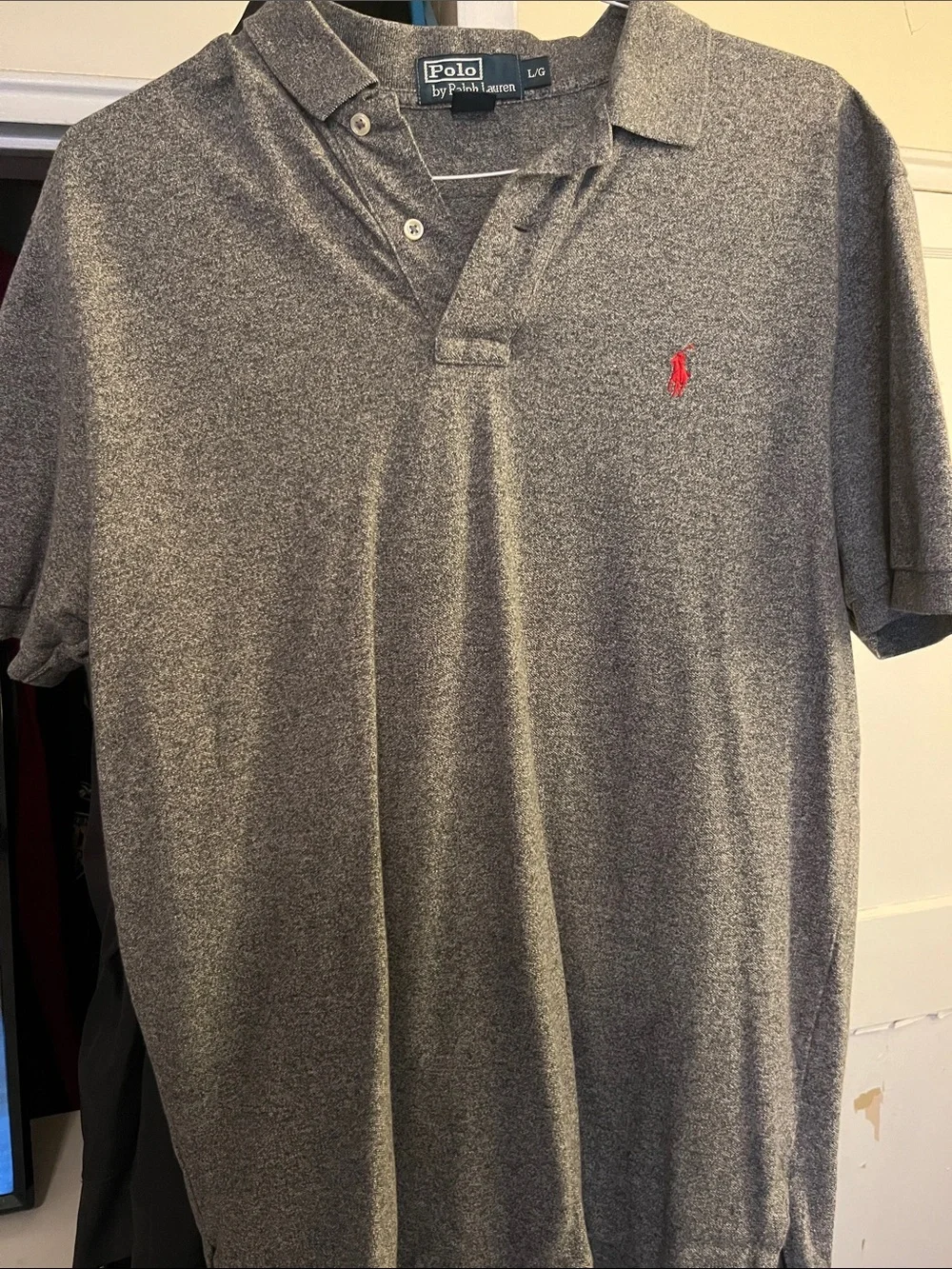 Ralph Lauren Men’s Heather Gray Polo with Red Pony